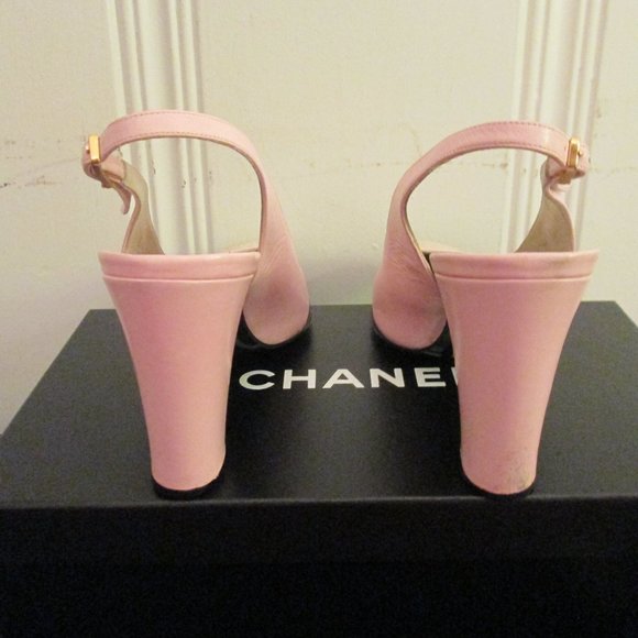 Chanel 60s 70s Two-Tone Slingbacks 6.5 N Pink - Picture 8 of 16